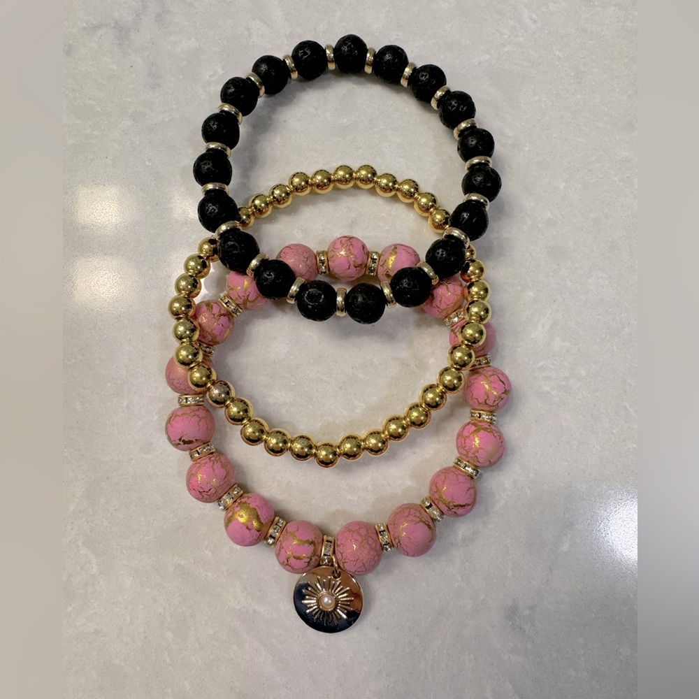 Set of 3 handmade beaded bracelets